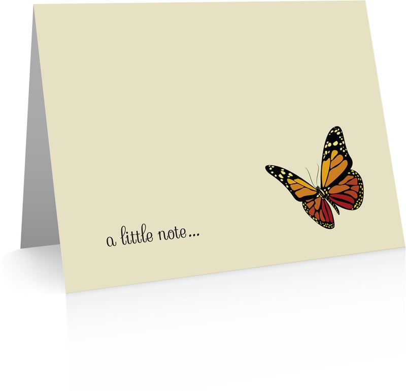 Little Notes by Comptime Butterfly Thank You Cards - 24 Cards and Envelopes - Butterfly Notecards - Image 2